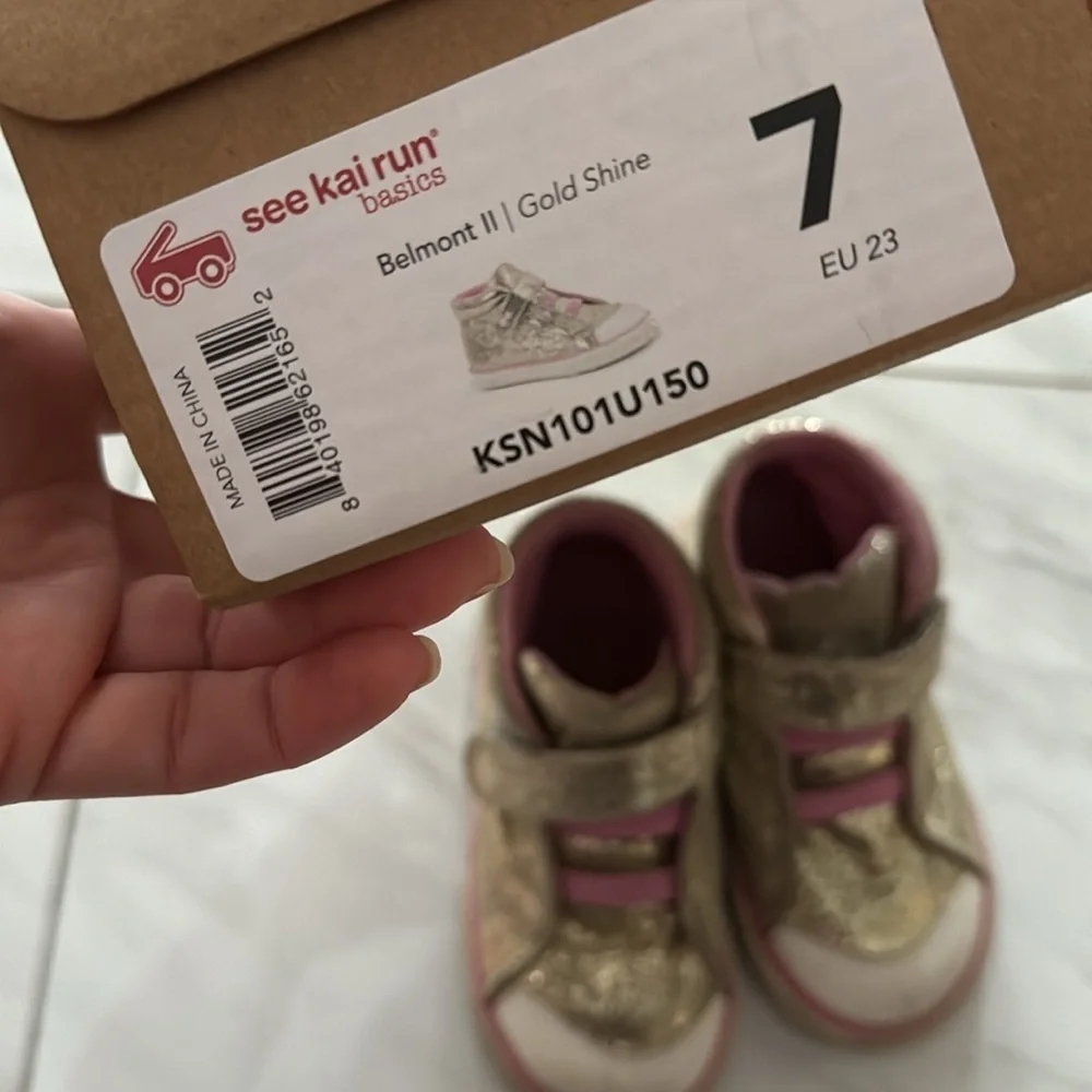 See Kai Run Gold & Pink Sneaker